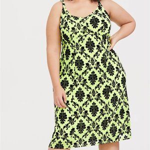 Torrid Size 0 Neon Yellow Mesh Sleeveless Slip Dress